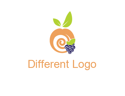 peach and grapes logo icon
