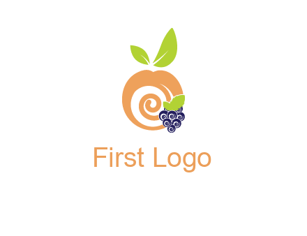 peach and grapes logo icon