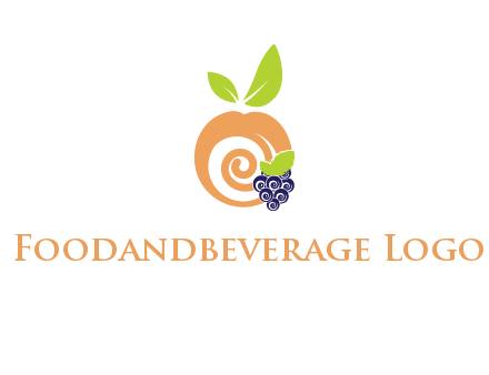 peach and grapes logo icon