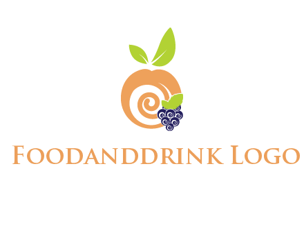 peach and grapes logo icon
