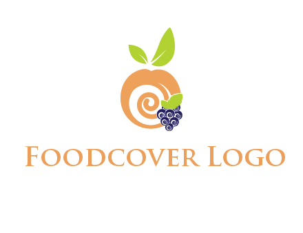 peach and grapes logo icon