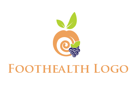 peach and grapes logo icon