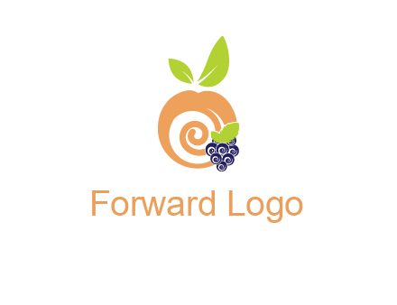 peach and grapes logo icon