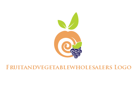 peach and grapes logo icon