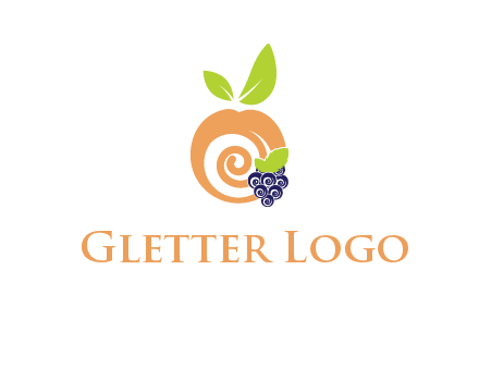 peach and grapes logo icon