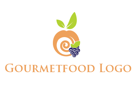 peach and grapes logo icon