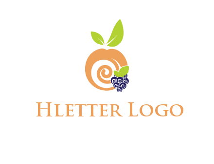 peach and grapes logo icon