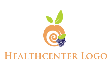peach and grapes logo icon