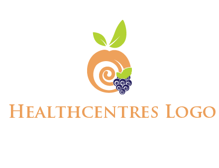 peach and grapes logo icon