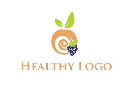 peach and grapes logo icon
