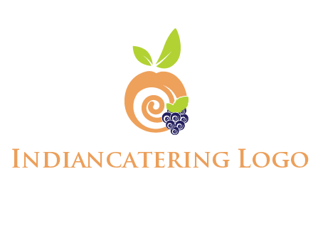peach and grapes logo icon