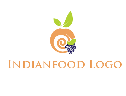 peach and grapes logo icon