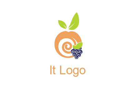 peach and grapes logo icon