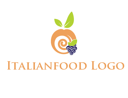 peach and grapes logo icon