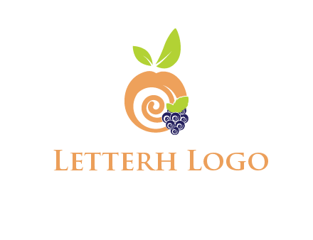 peach and grapes logo icon
