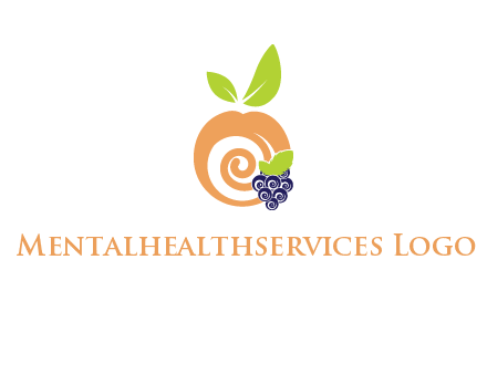 peach and grapes logo icon