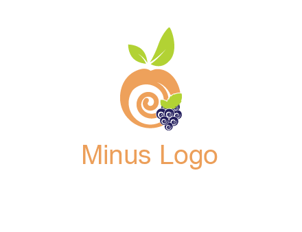 peach and grapes logo icon