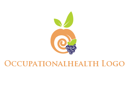 peach and grapes logo icon