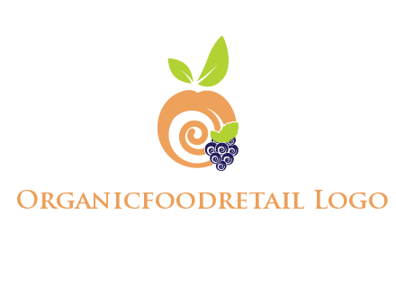 peach and grapes logo icon