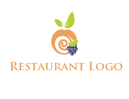 peach and grapes logo icon