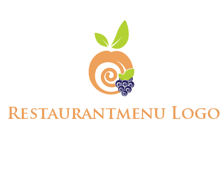 peach and grapes logo icon