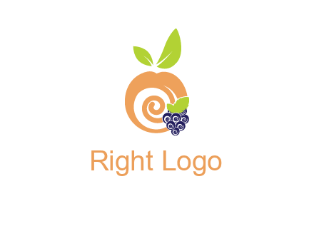 peach and grapes logo icon