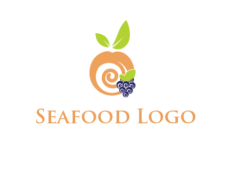 peach and grapes logo icon