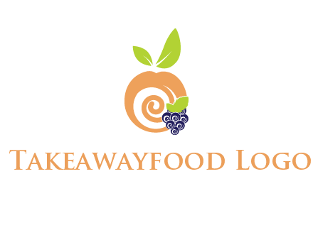 peach and grapes logo icon