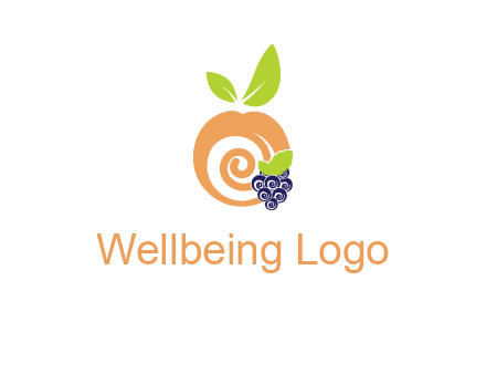peach and grapes logo icon