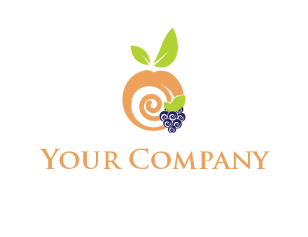 peach and grapes logo icon