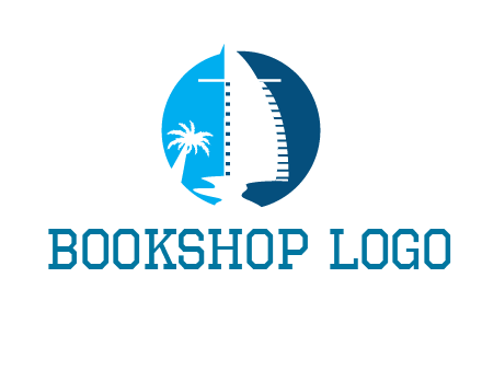 sailing boat and tree in circle logo