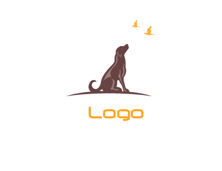 dog looking up logo
