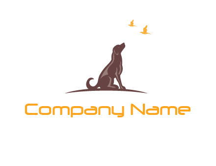 dog looking up logo