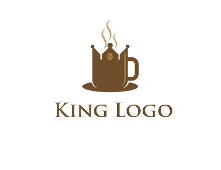Coffee cup with crown vector