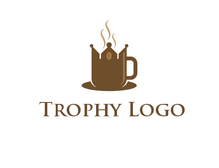 Coffee cup with crown vector
