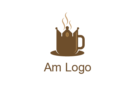 Coffee cup with crown vector