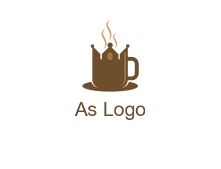 Coffee cup with crown vector