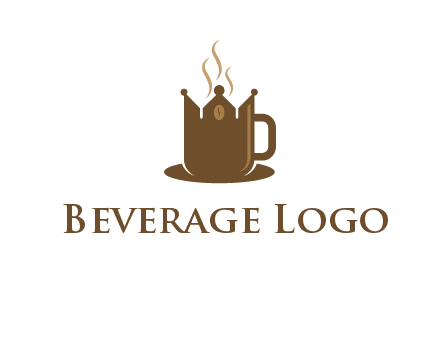 Coffee cup with crown vector