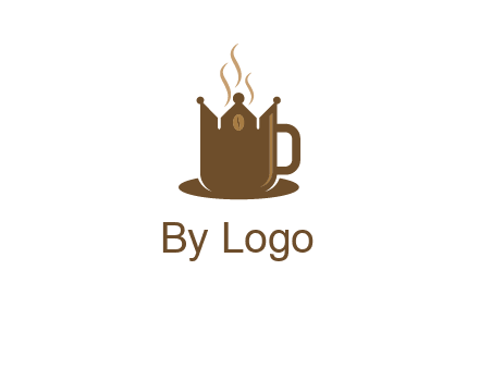 Coffee cup with crown vector