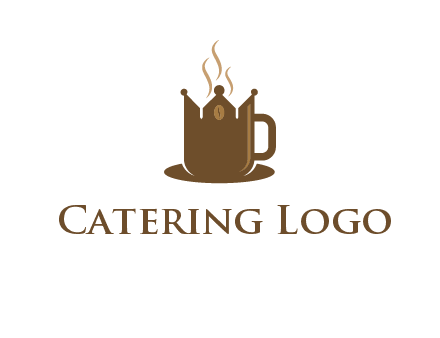 Coffee cup with crown vector