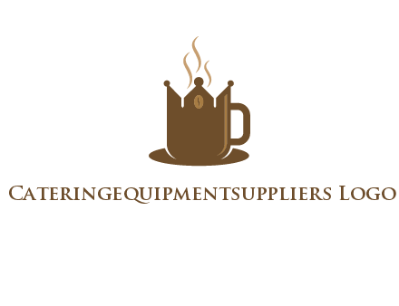 Coffee cup with crown vector