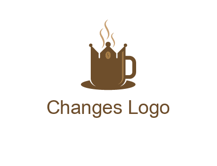 Coffee cup with crown vector