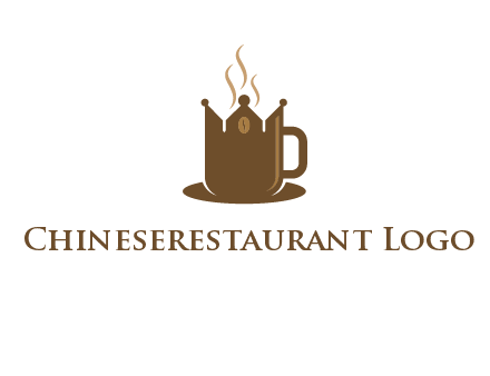 Coffee cup with crown vector