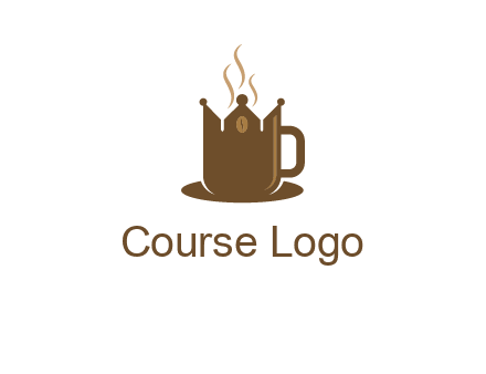 Coffee cup with crown vector