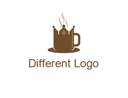 Coffee cup with crown vector