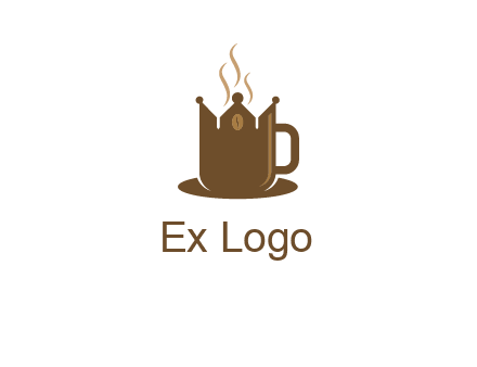 Coffee cup with crown vector