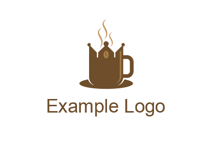 Coffee cup with crown vector
