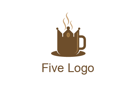Coffee cup with crown vector