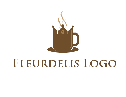 Coffee cup with crown vector