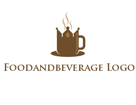 Coffee cup with crown vector